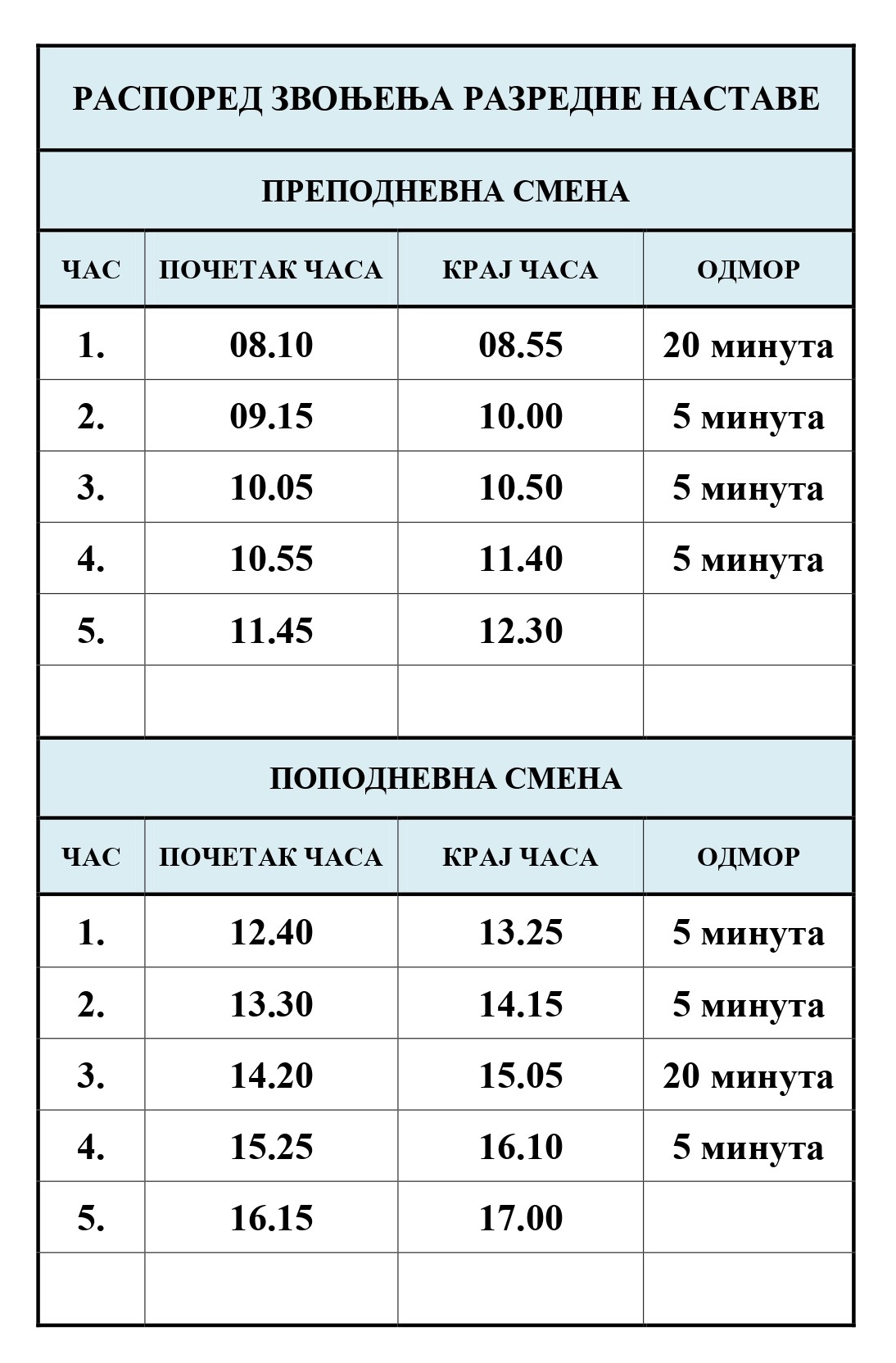 Raspored zvonjenja razredne nastave 1 ucitelji page 0001b